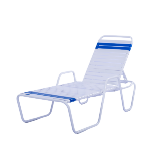 C145 14-inch Strap Chaise Lounge with Arms