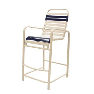 R75 Strap Patio Bar Stool with Arms