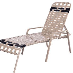 R165B 16-inch Basketweave Strap Chaise Lounge with Arms