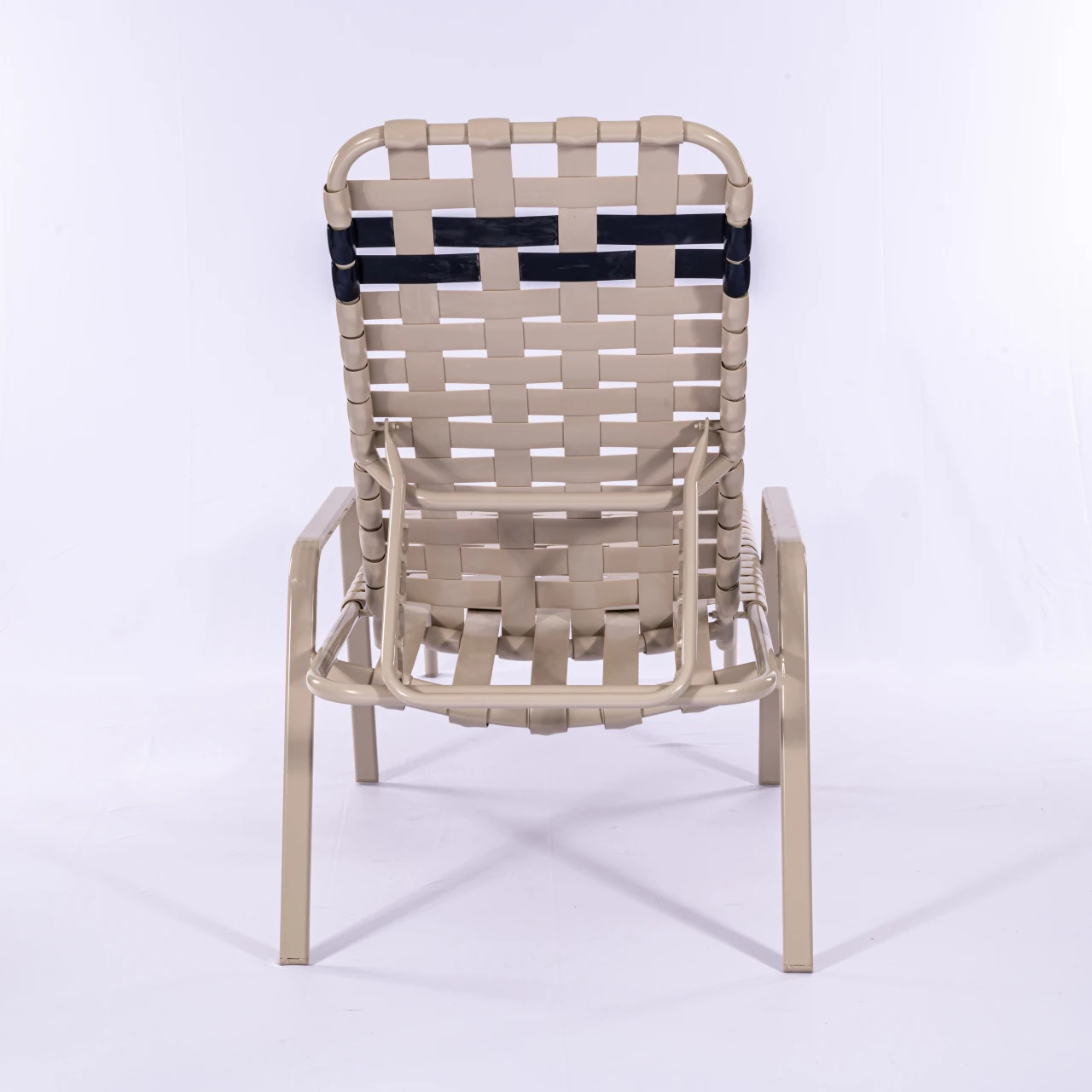 R165B 16-inch Basketweave Strap Chaise Lounge with Arms - Image 4