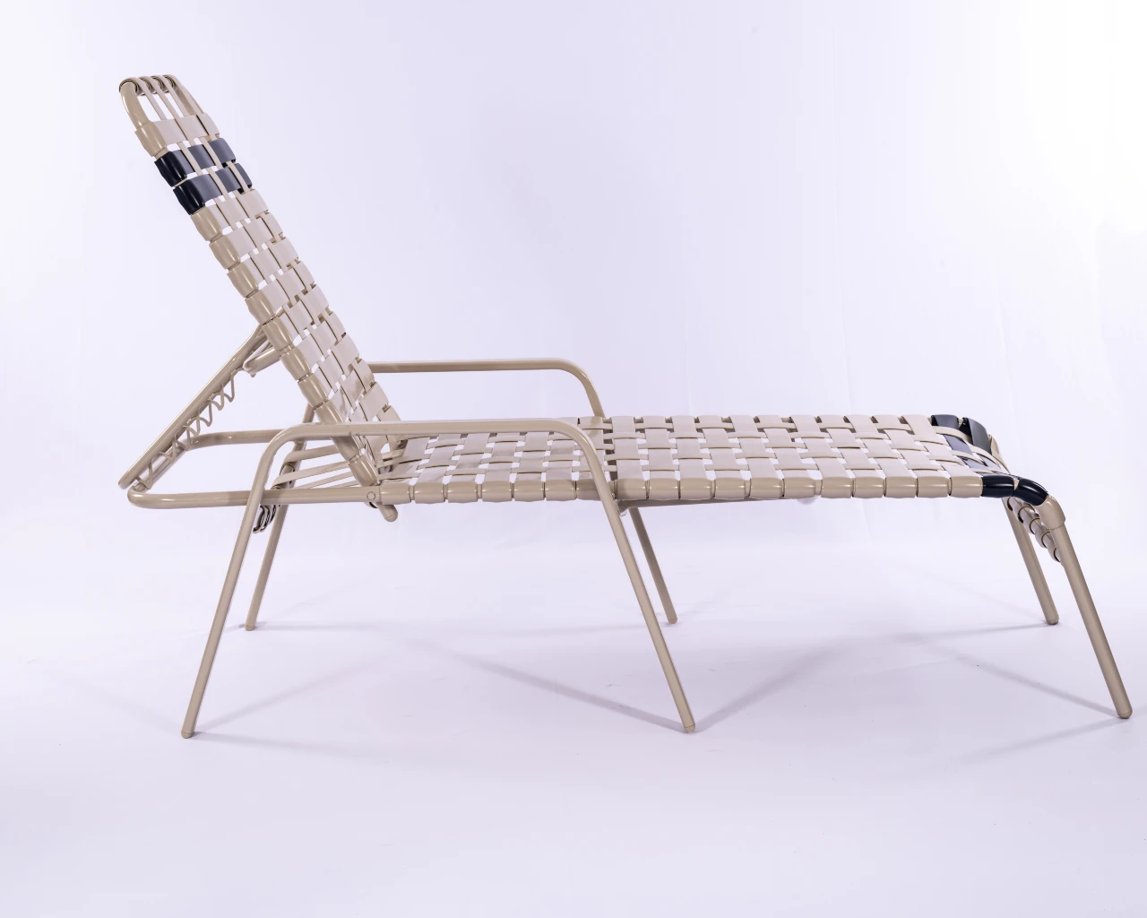 R165B 16-inch Basketweave Strap Chaise Lounge with Arms - Image 2