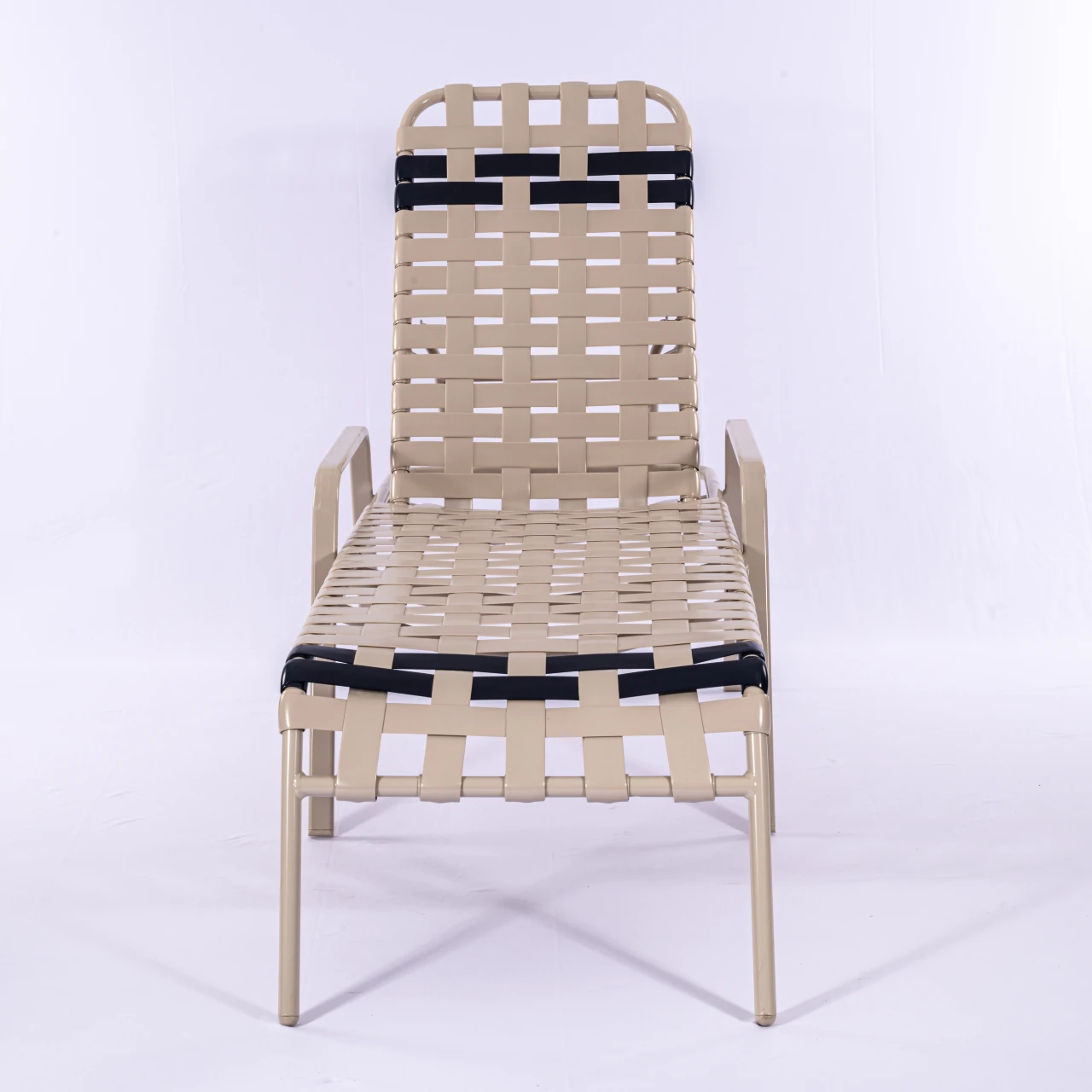 R165B 16-inch Basketweave Strap Chaise Lounge with Arms - Image 3